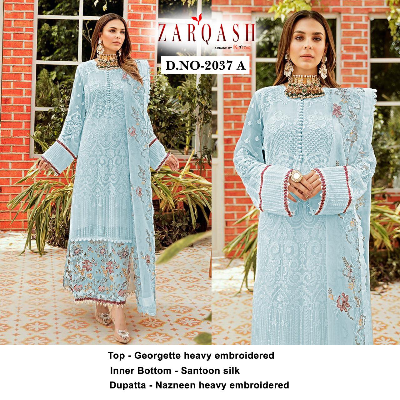 PAKISTANI SUITS D NO 2037A BY KHAYYIRA